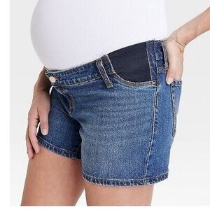 Under Belly Maternity Jean Shorts - Isabel Maternity by Ingrid & Isabel Dark M
